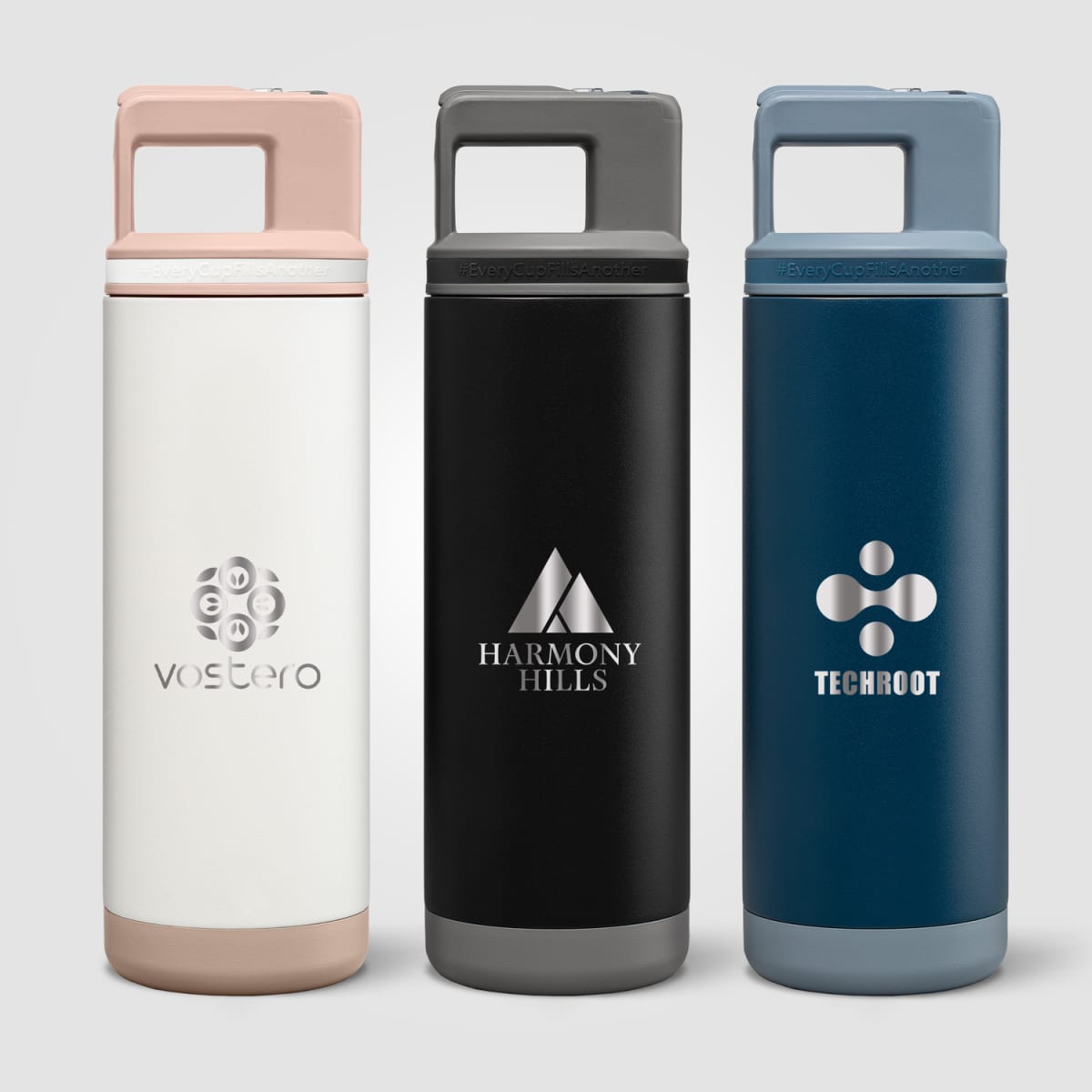Branded Steel Flip Straw Bottle with Triple Wall Insulation