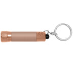 Branded Soft-Touch 3 LED Torch Keyring in Rose Gold