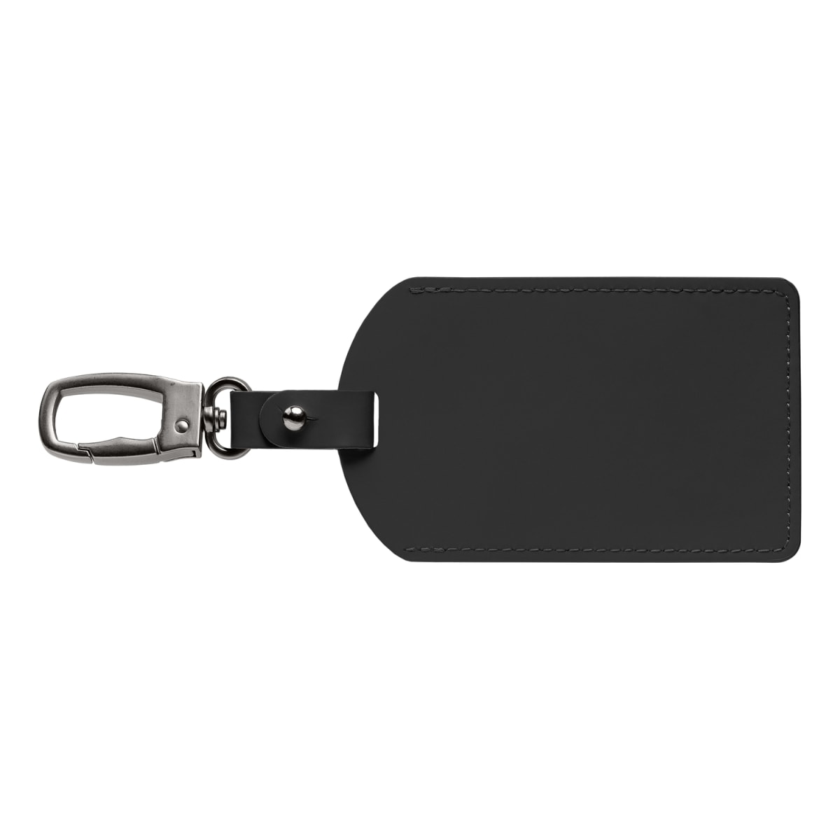 Branded Recycled PU Luggage Tag with Carabiner in Black