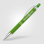 Branded Bright Soft-Touch Metal Click Pen with Stylus