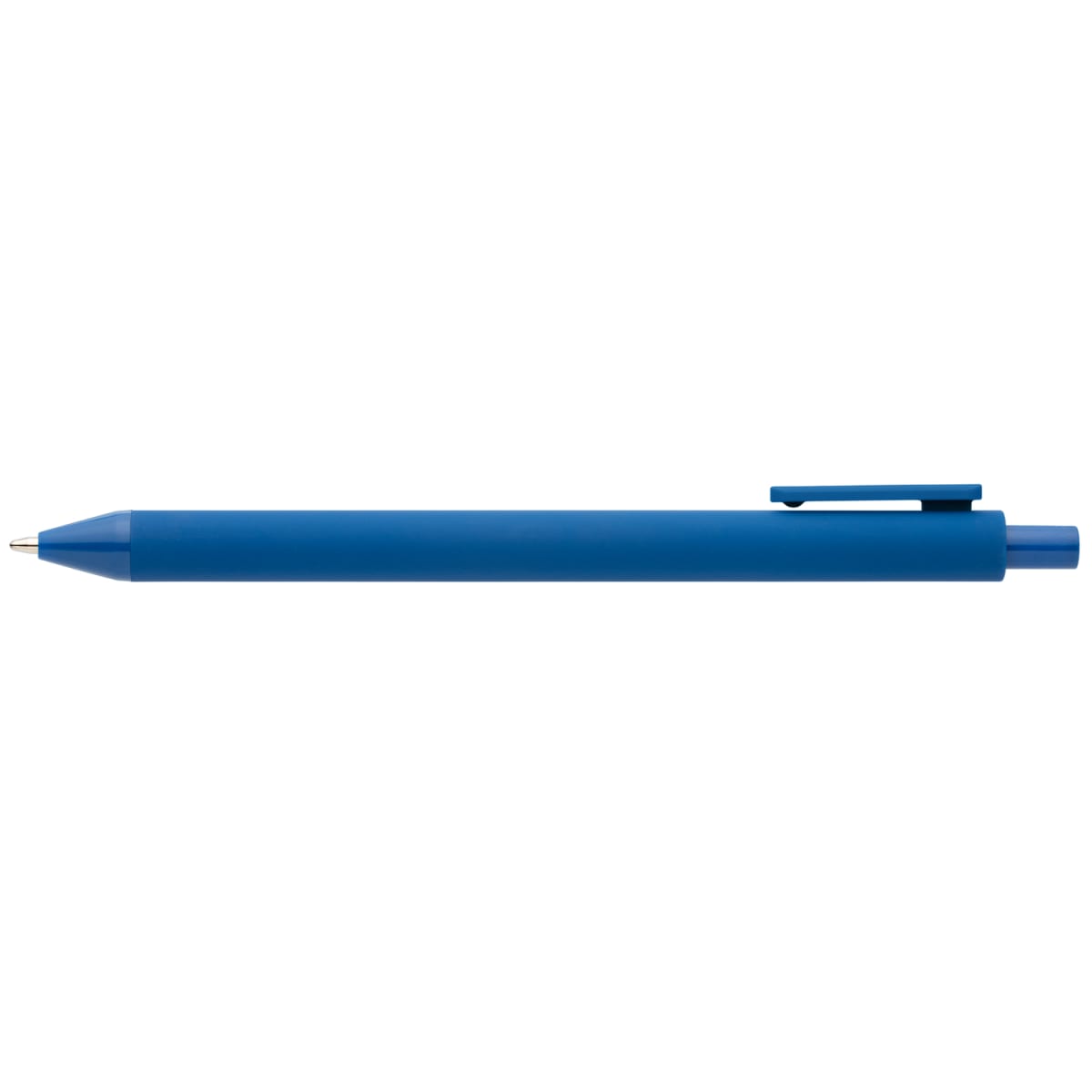 Branded Recycled Plastic Soft Touch Retractable Pen in Royal Blue