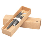 Branded Recycled Aluminium Pen and Torch Gift Set with Bamboo - GQM in Gunmetal