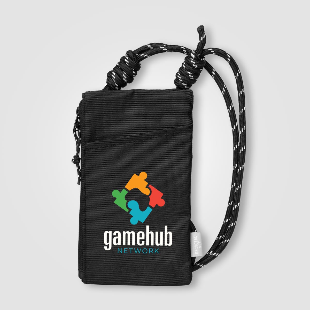 Branded rPET Multi-Pocket Crossbody Bag