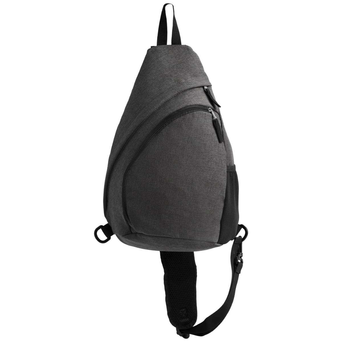 Branded Recycled rPET Nylon Sling Bag in Dark Gray