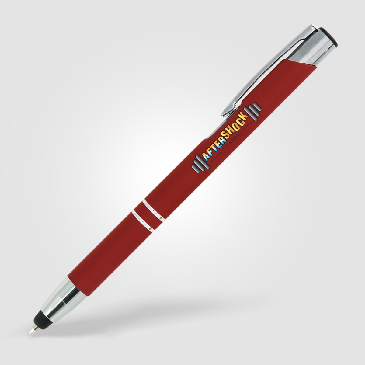 Branded Soft-Touch Metal Pen with Bottom Stylus