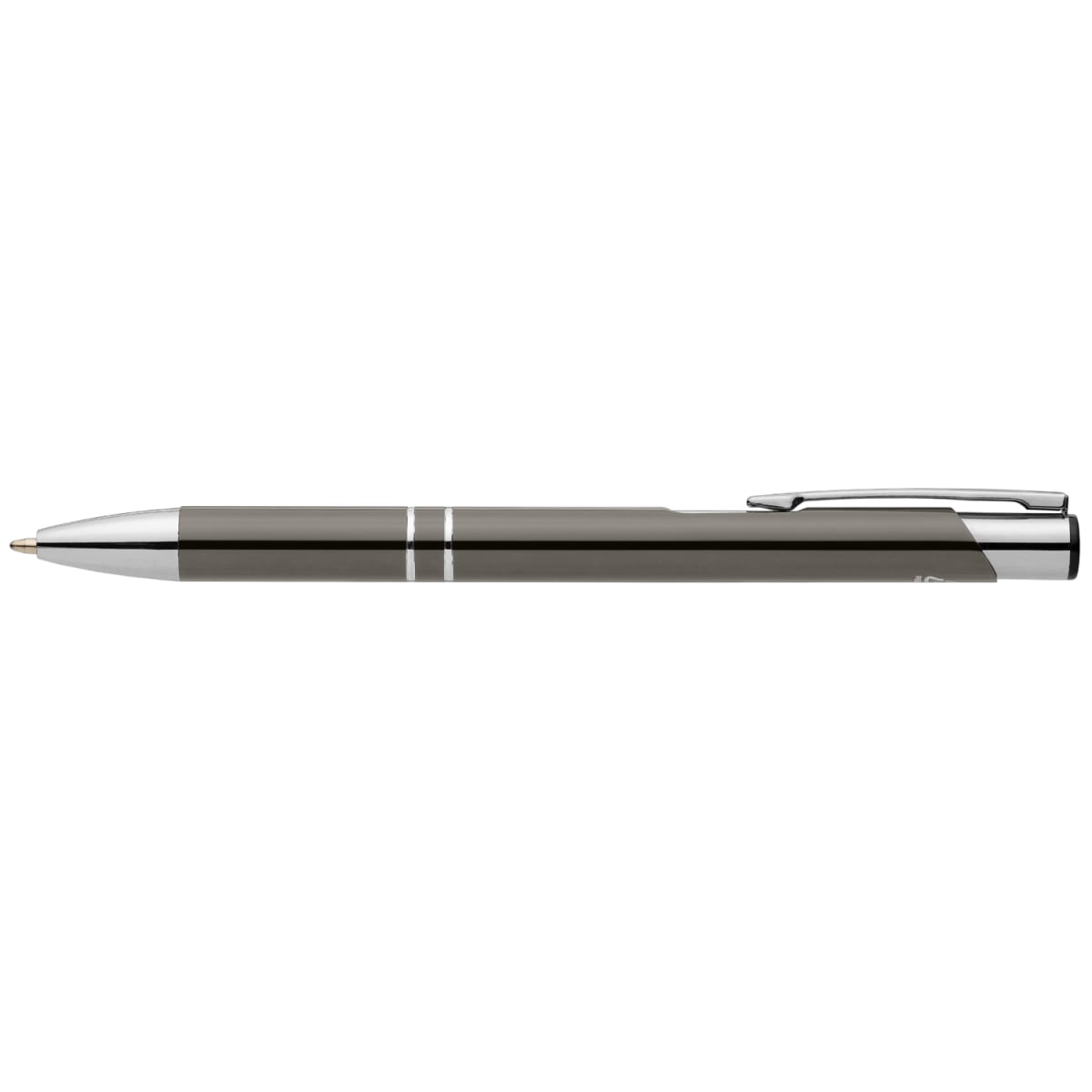 Branded Recycled Aluminium Retractable Pen with Chrome Trim in Gunmetal