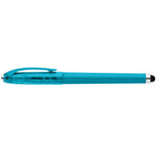 Branded Recycled Plastic Fidget Ball Stylus Gel Pen in Light Blue