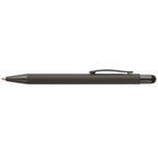 Branded Monochrome Soft-Touch Metal Pen with Stylus in Black
