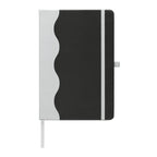 Branded Recycled PU Wave Pattern A5 Journal in Black