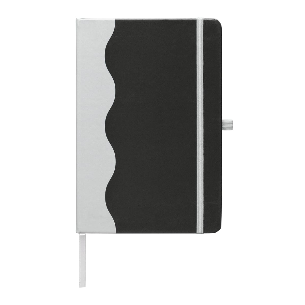 Branded Recycled PU Wave Pattern A5 Journal in Black