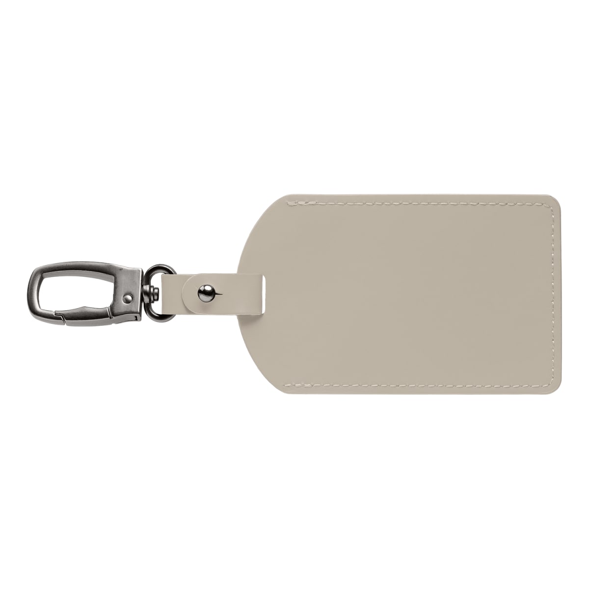 Branded Recycled PU Luggage Tag with Carabiner in Dune
