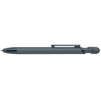 Branded Soft-Touch Metal Pen with Stylus in Steel Blue