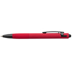 Branded Recycled Aluminium Bolt Action Pen with Stylus in Red