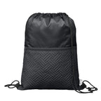 Branded Recycled Quilted Drawstring Bag 6L in Black