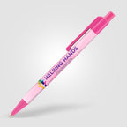 Branded Slimline Retractable Ballpoint Pen in Hot Pink