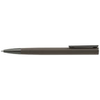 Branded Metal Ballpoint Pen with Gunmetal Trim in Taupe
