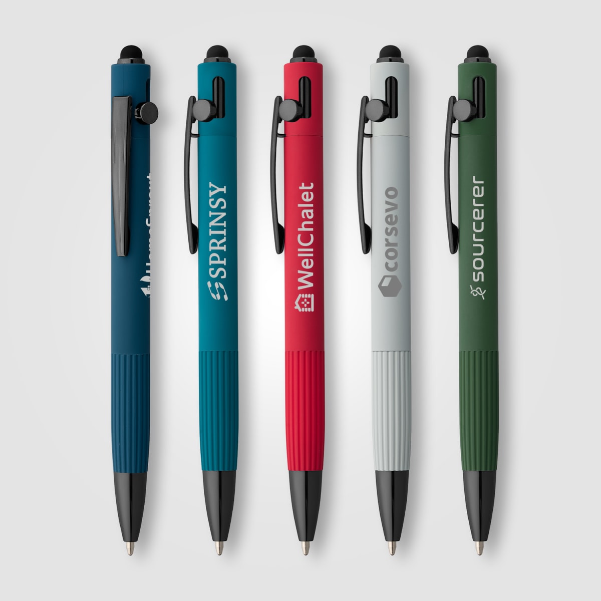 Branded Recycled Aluminium Bolt Action Pen with Stylus