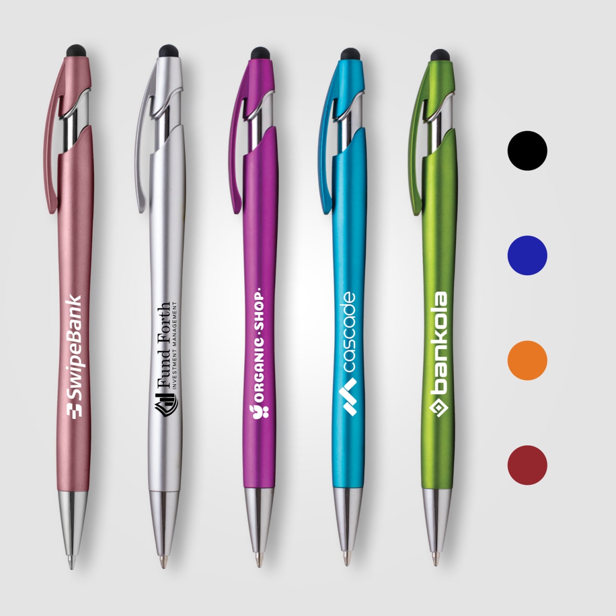 Branded Translucent Ballpoint Pen with Spiral Clip