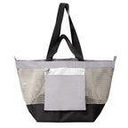 Branded Foldable Recycled Mesh Tote Bag 45 L in Gray