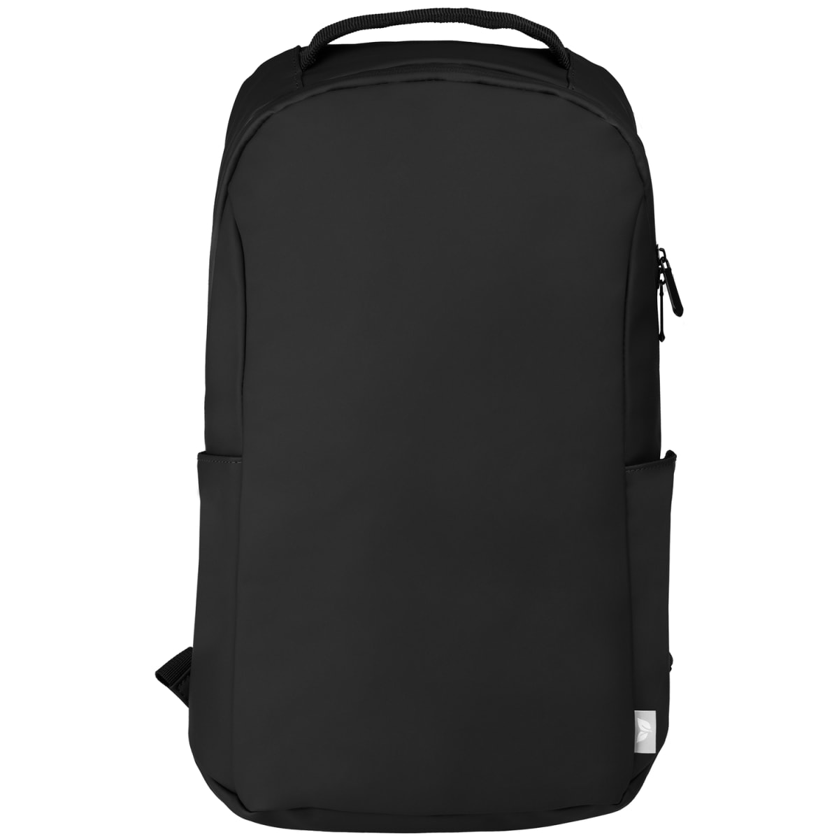 Branded Recycled PU Waterproof Laptop Backpack in Black