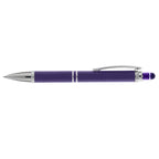 Branded Wide-Barrel Soft-Touch Metal Pen with Stylus in Purple