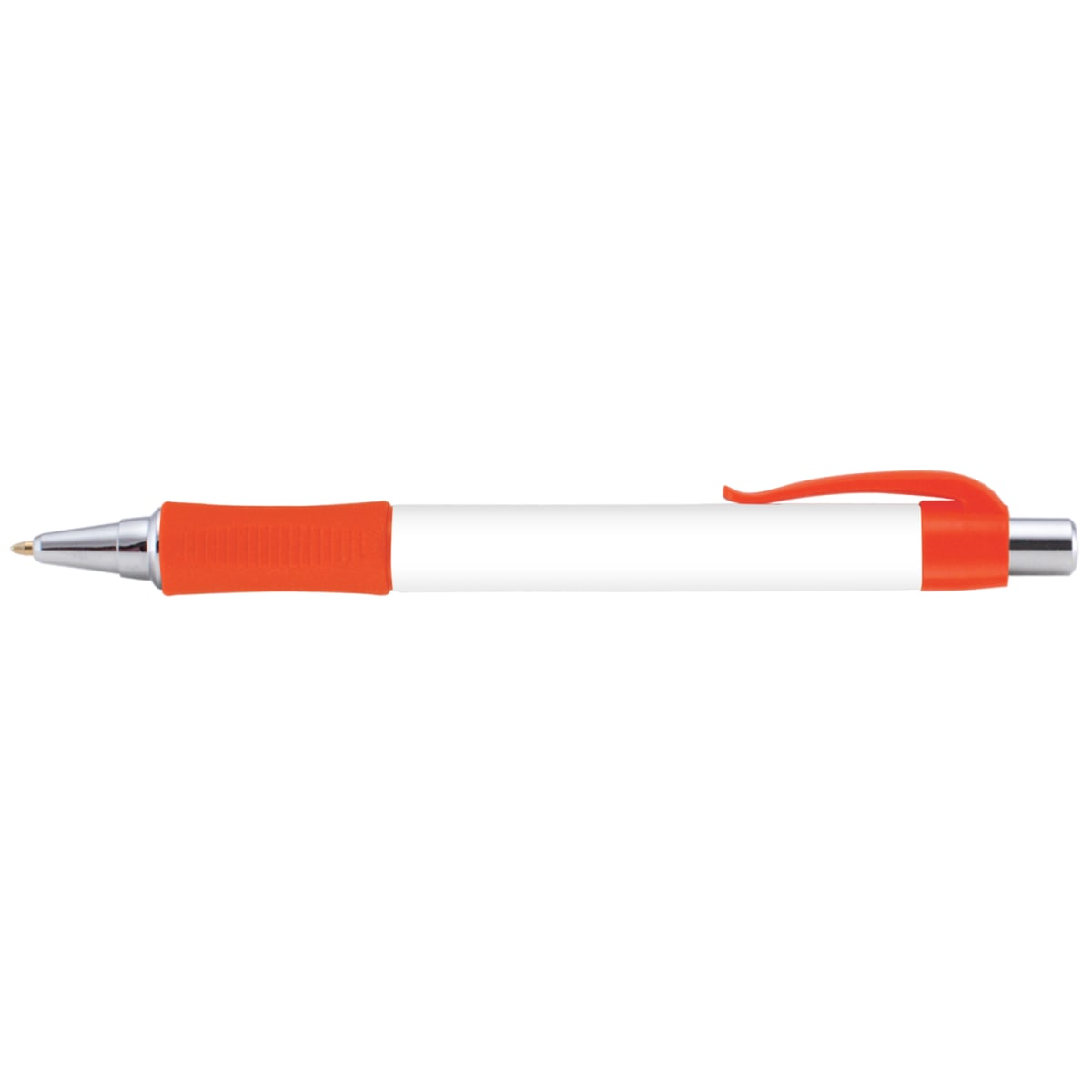 Branded Wide Body Retractable Pen with Chrome Accents