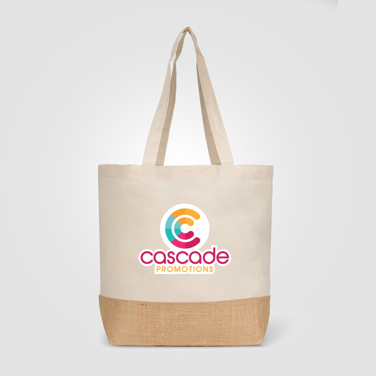 Branded Recycled Cotton and Jute Shopper Tote Bag