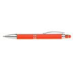Branded Bright Soft-Touch Metal Click Pen with Stylus in Orange
