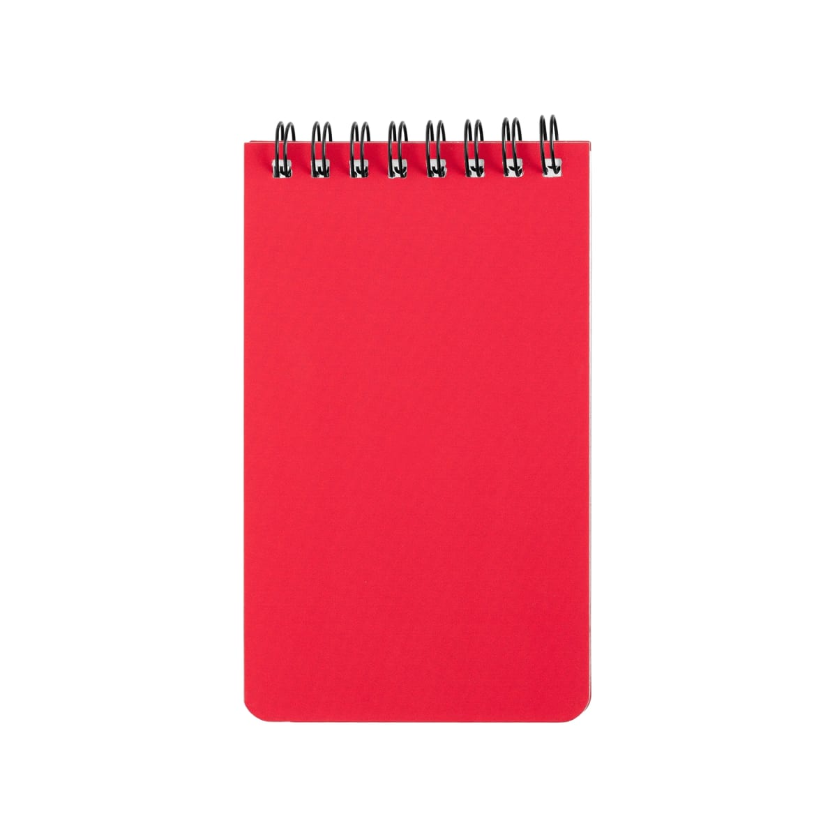 Branded Stone Paper Spiral Notepad with Ruler in Red