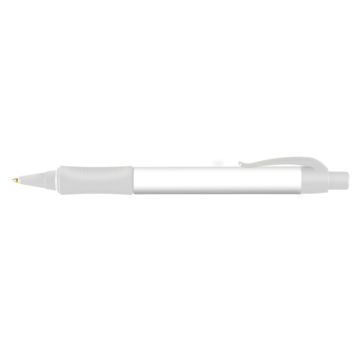 Branded Wide Body Retractable Pen with Rubber Grip