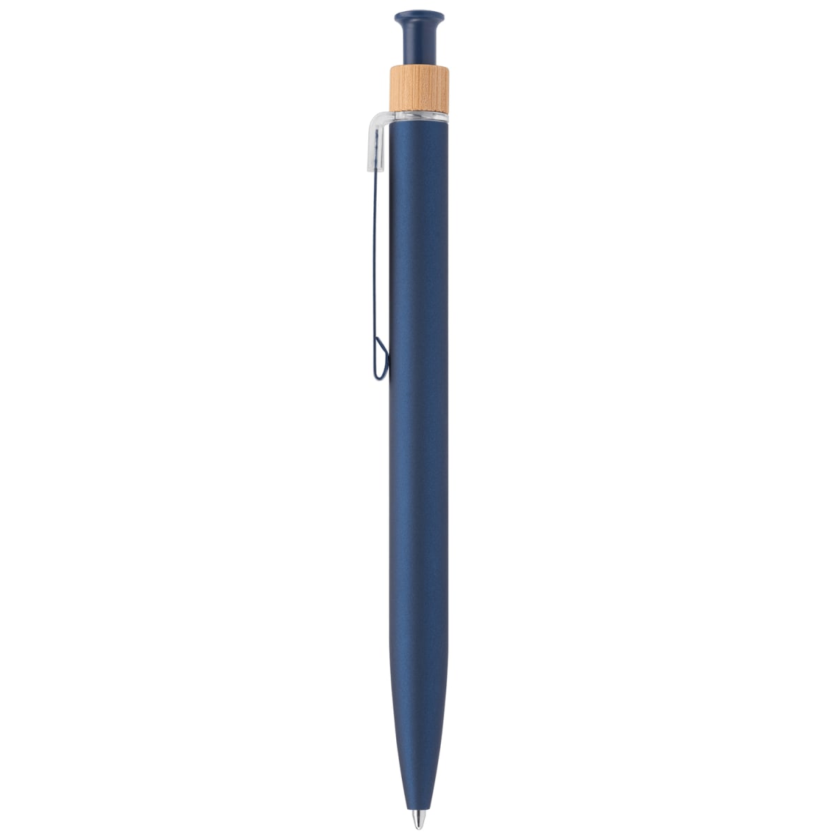 Branded Recycled Aluminium Soft Touch Click Pen with Bamboo Ring
