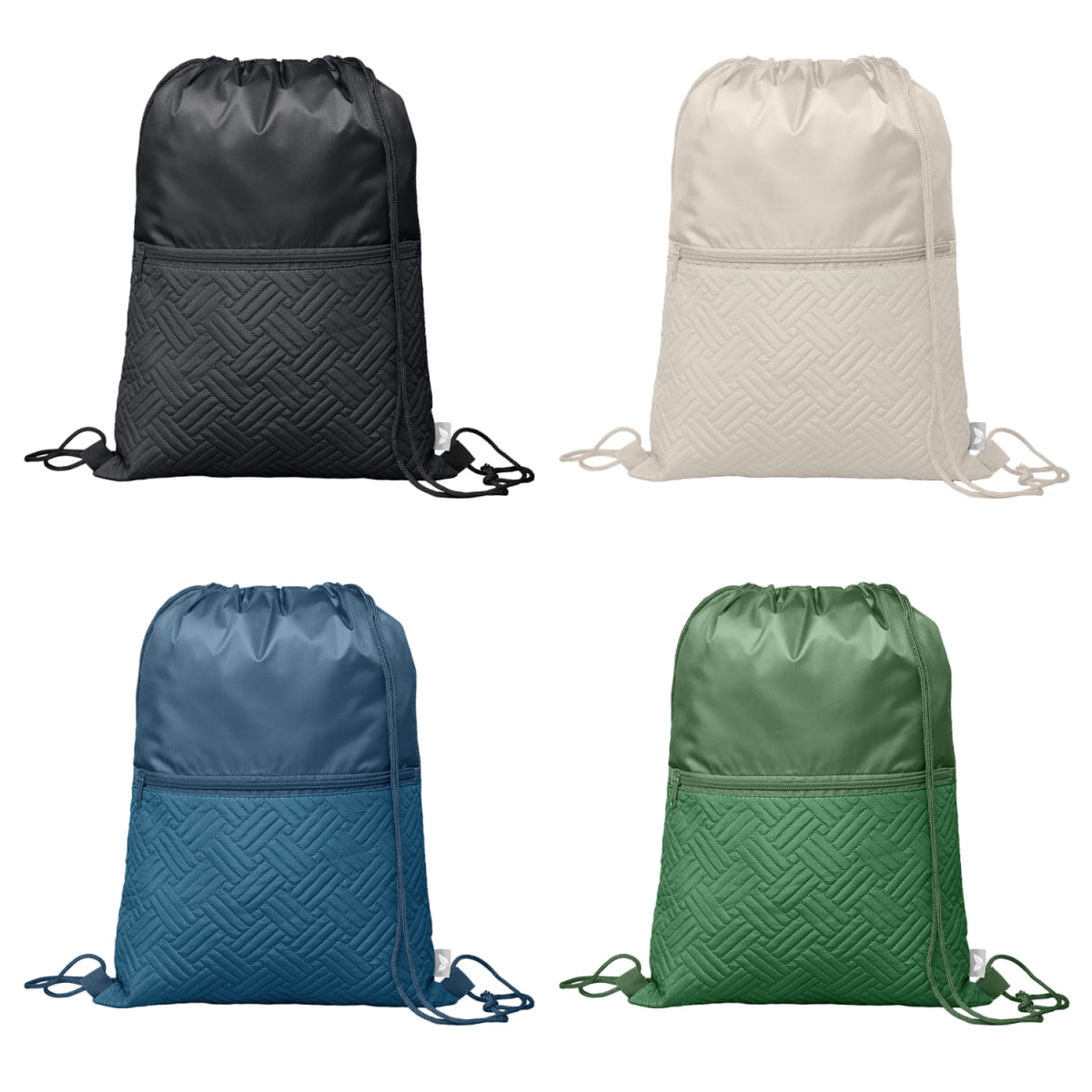Branded Recycled Quilted Drawstring Bag 6L
