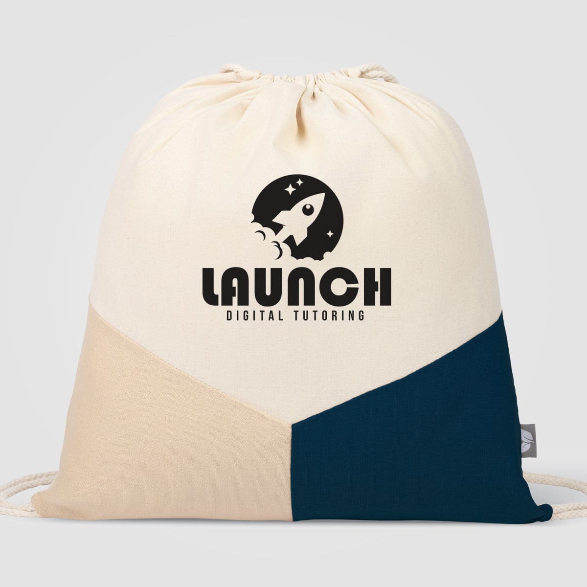 Branded Multicolour Recycled Cotton Blend Drawstring Bag