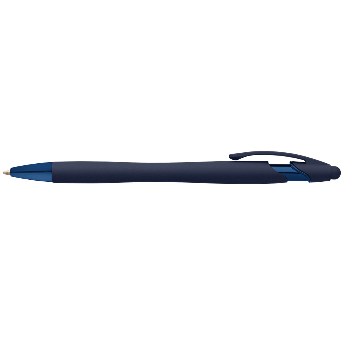 Branded Monochrome Soft-Touch Pen with Stylus