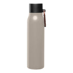 Branded Recycled Steel Vacuum Bottle with Carabiner - 550ml in Dune