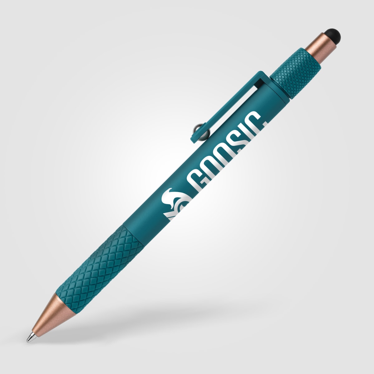 Branded Recycled Plastic Fidget Spinner Pen with Stylus