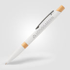Branded Recycled Aluminium Pen with Bamboo Trim