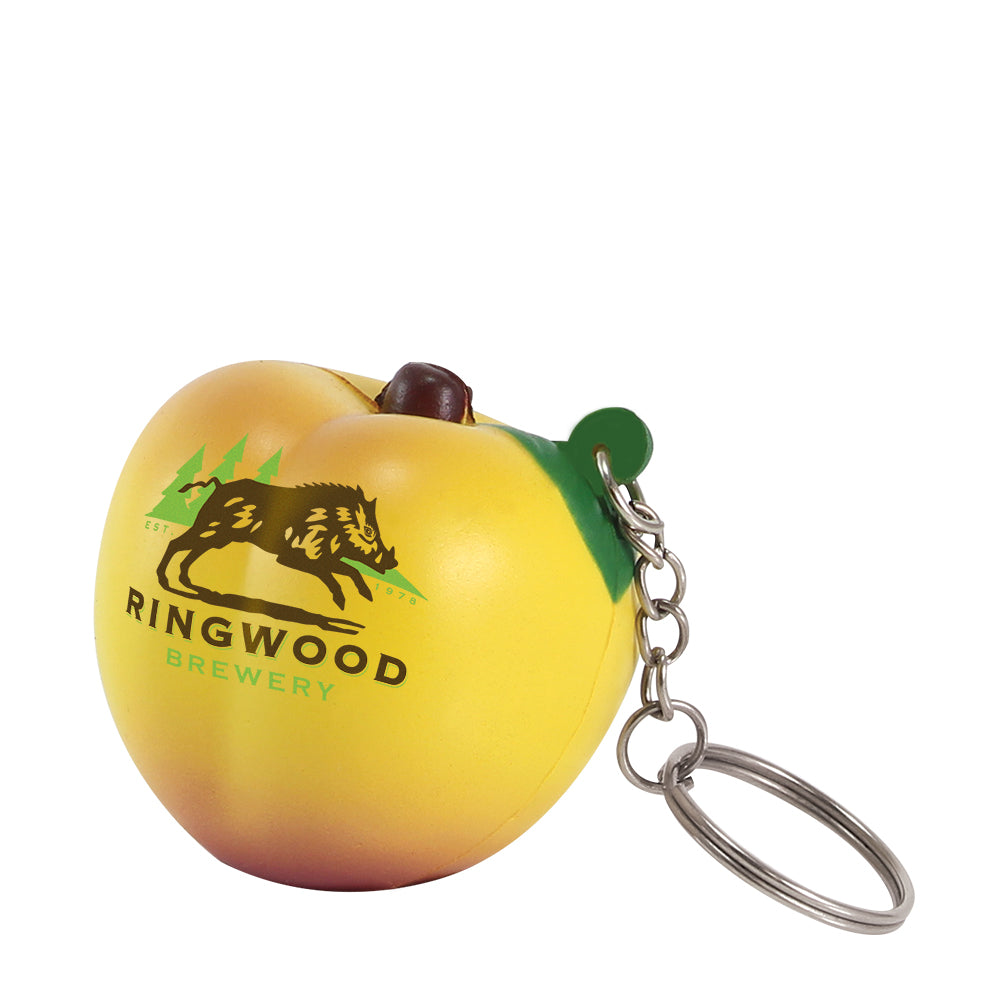 Branded Peach Stress Toy Keyring