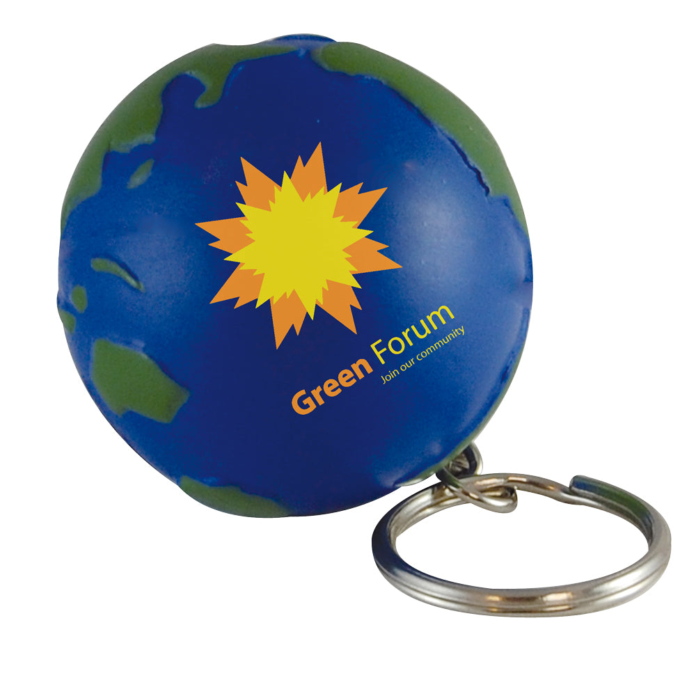 Branded Globe Stress Toy Keyring