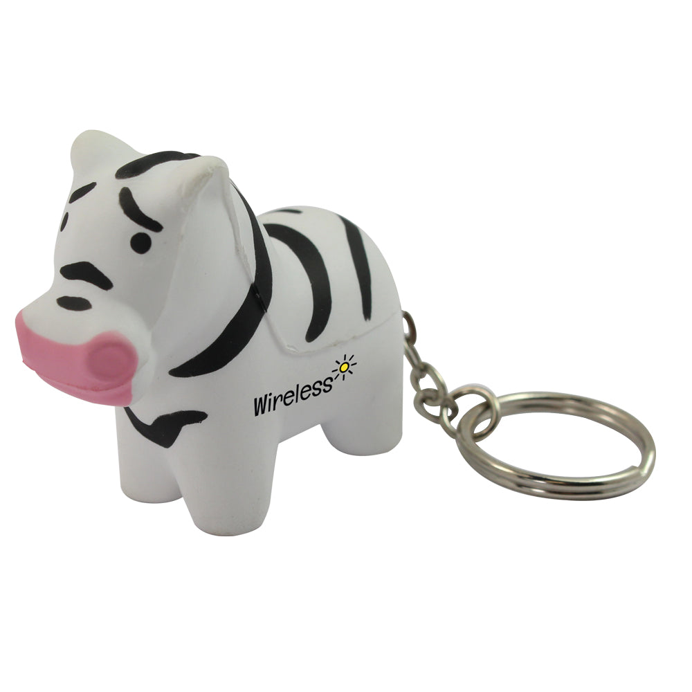 Branded Zebra Stress Toy Keyring
