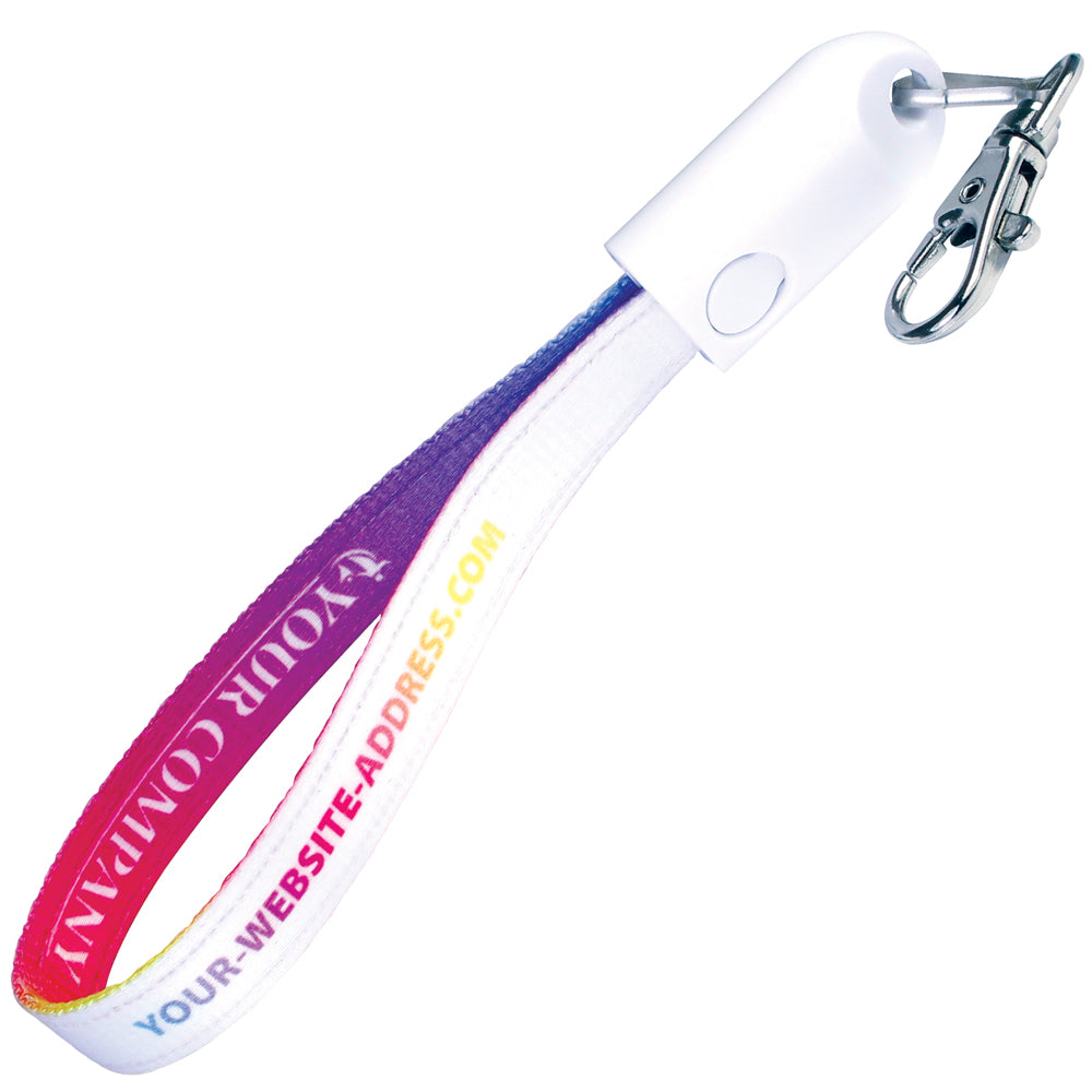 Branded Fabric 2-in-1 USB Keyring Cable