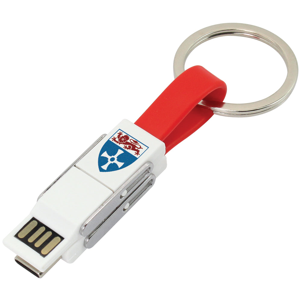 Branded Magnetic Slide USB Cable Keyring - 3-in-1