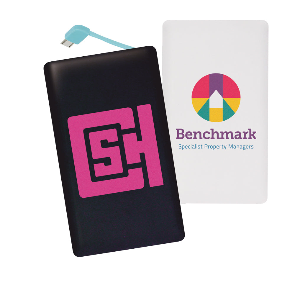 Branded Power Bank with Integrated Cable