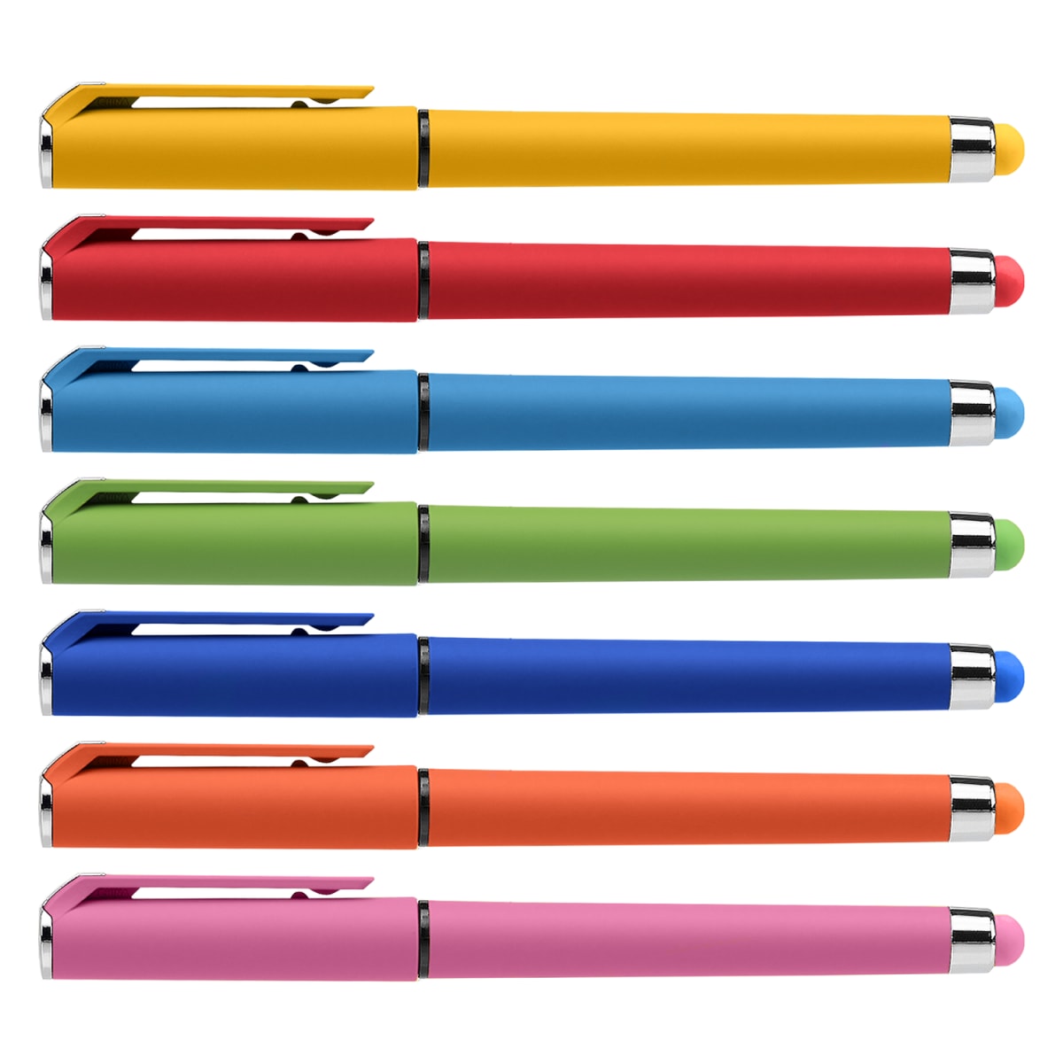 Branded Soft Touch Gel Pen with Matching Stylus