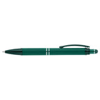 Branded Monochrome Soft Touch Stylus Pen in Green