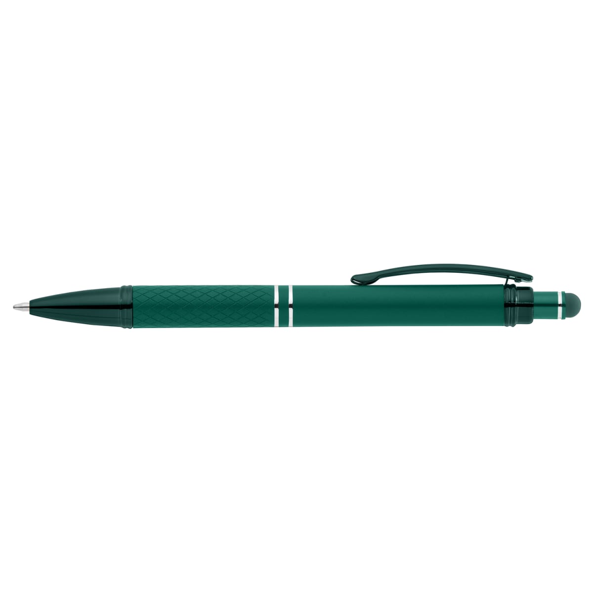 Branded Monochrome Soft Touch Stylus Pen in Green