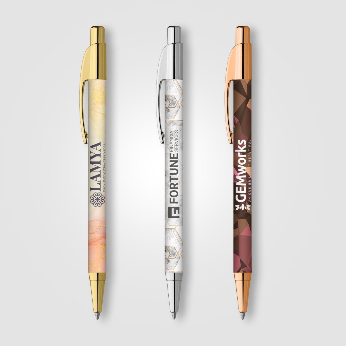 Branded Metallic Trim Executive Ballpoint Pen