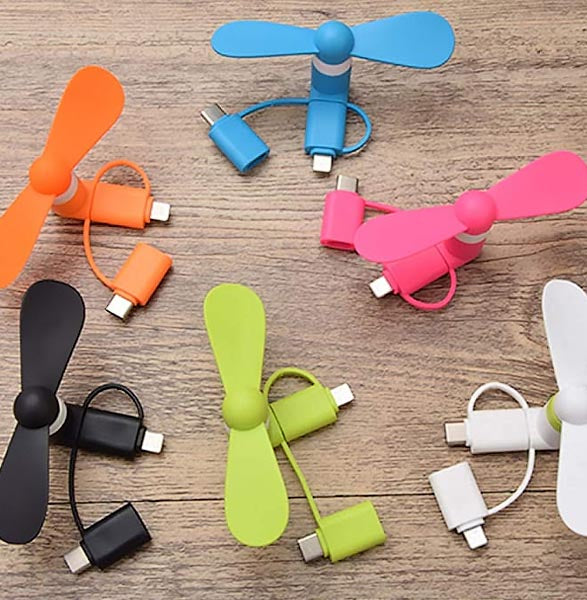 Branded Mobile Phone Fan - 3-in-1 Stress Toy