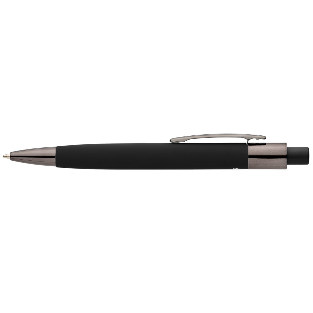 Branded Recycled Aluminium Pen with Oval Barrel in Black