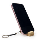Branded Bamboo Phone Stand Keyring